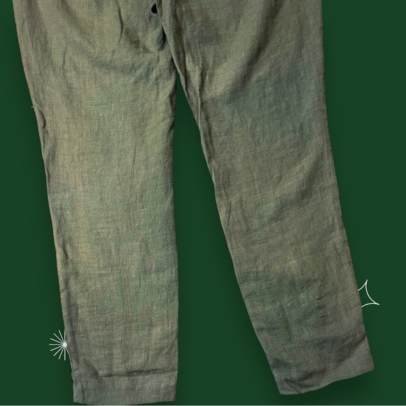 NWT L’Agence Cropped Linen Trousers in Olive Green “Basil” Size 25 - Picture 12 of 12